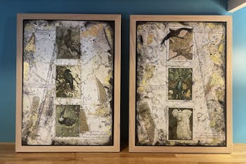 Thin Edge Oak Floating Frame & Stretch Canvas