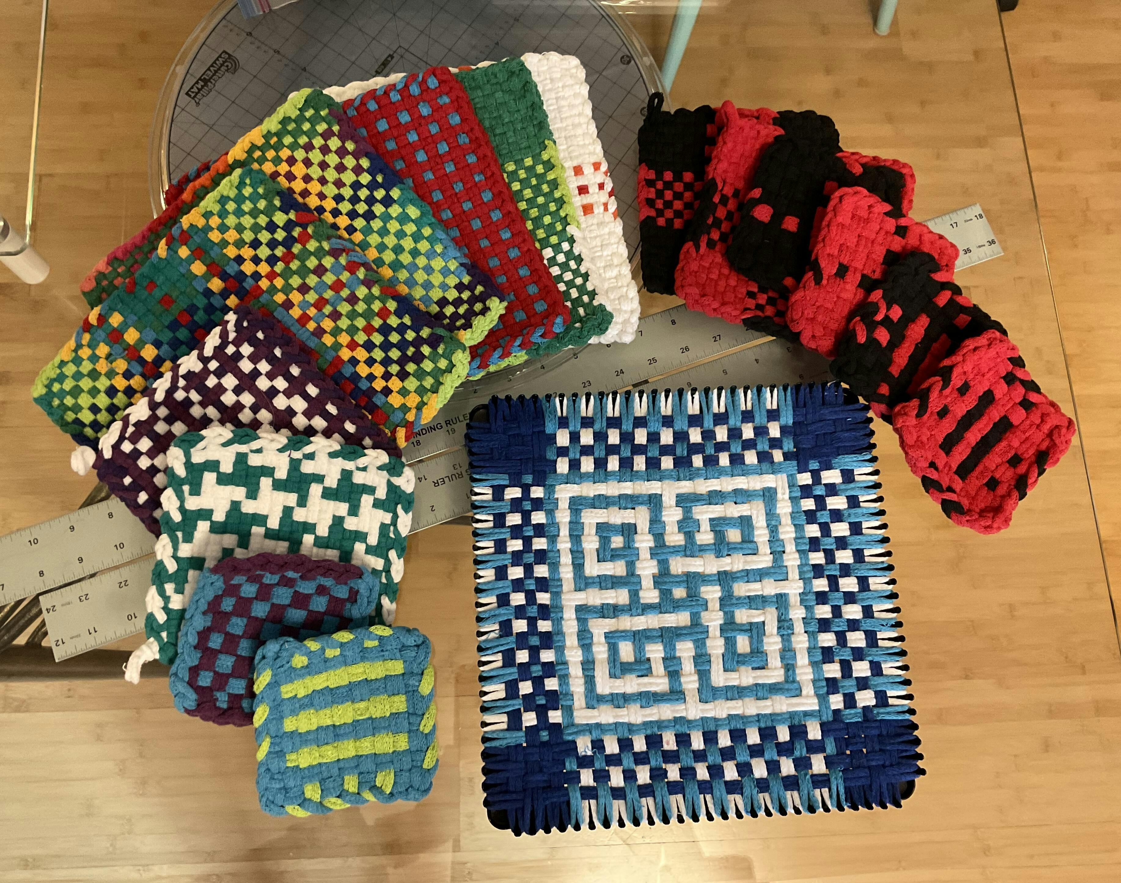 Lotta Loops - 10" Pro-Sized Weaving Loops | Botanical Colors | Make 6 Cotton Potholders | Craft Kit For Kids & Adults