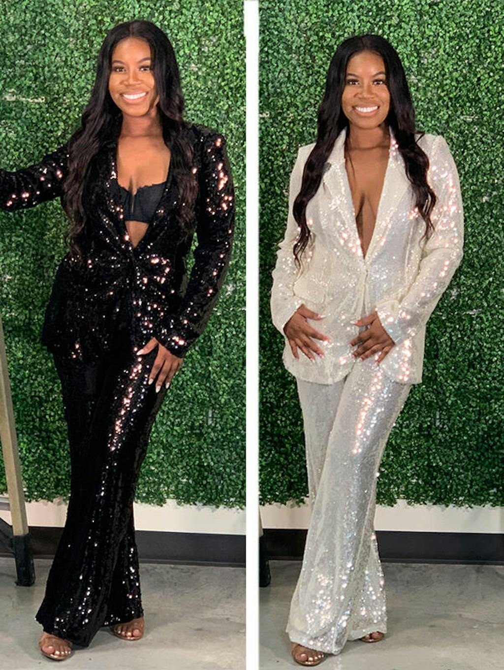 acorpstyleWomen's Sequin Blazer & Pants Set