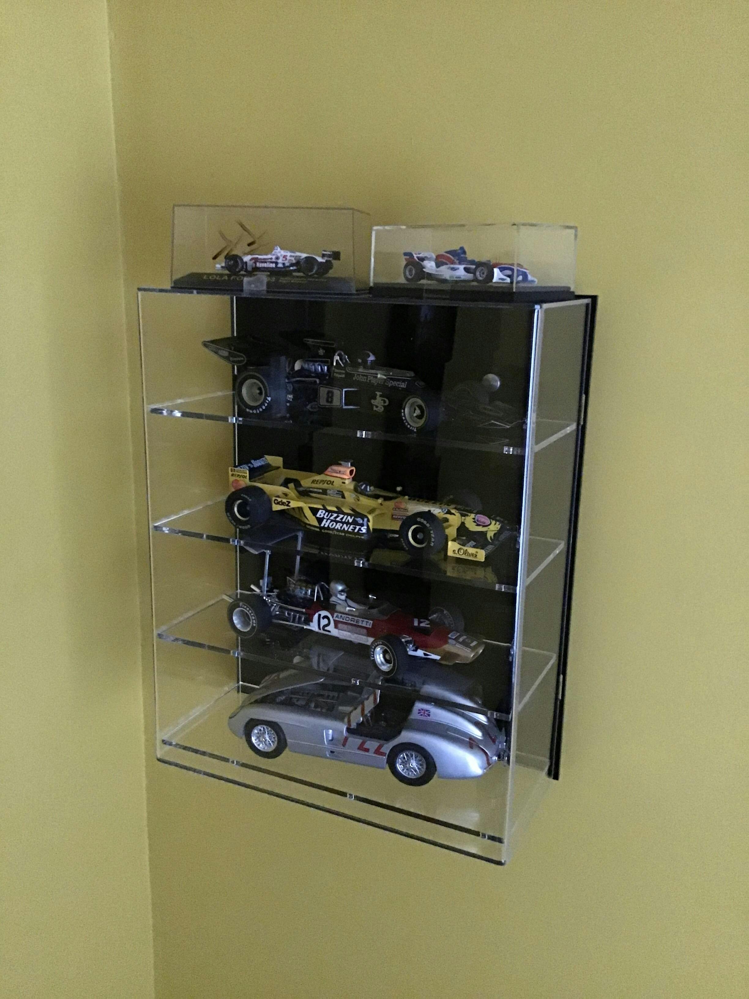Acrylic Wall Display Case for Four 118 Scale Model Formula One Cars