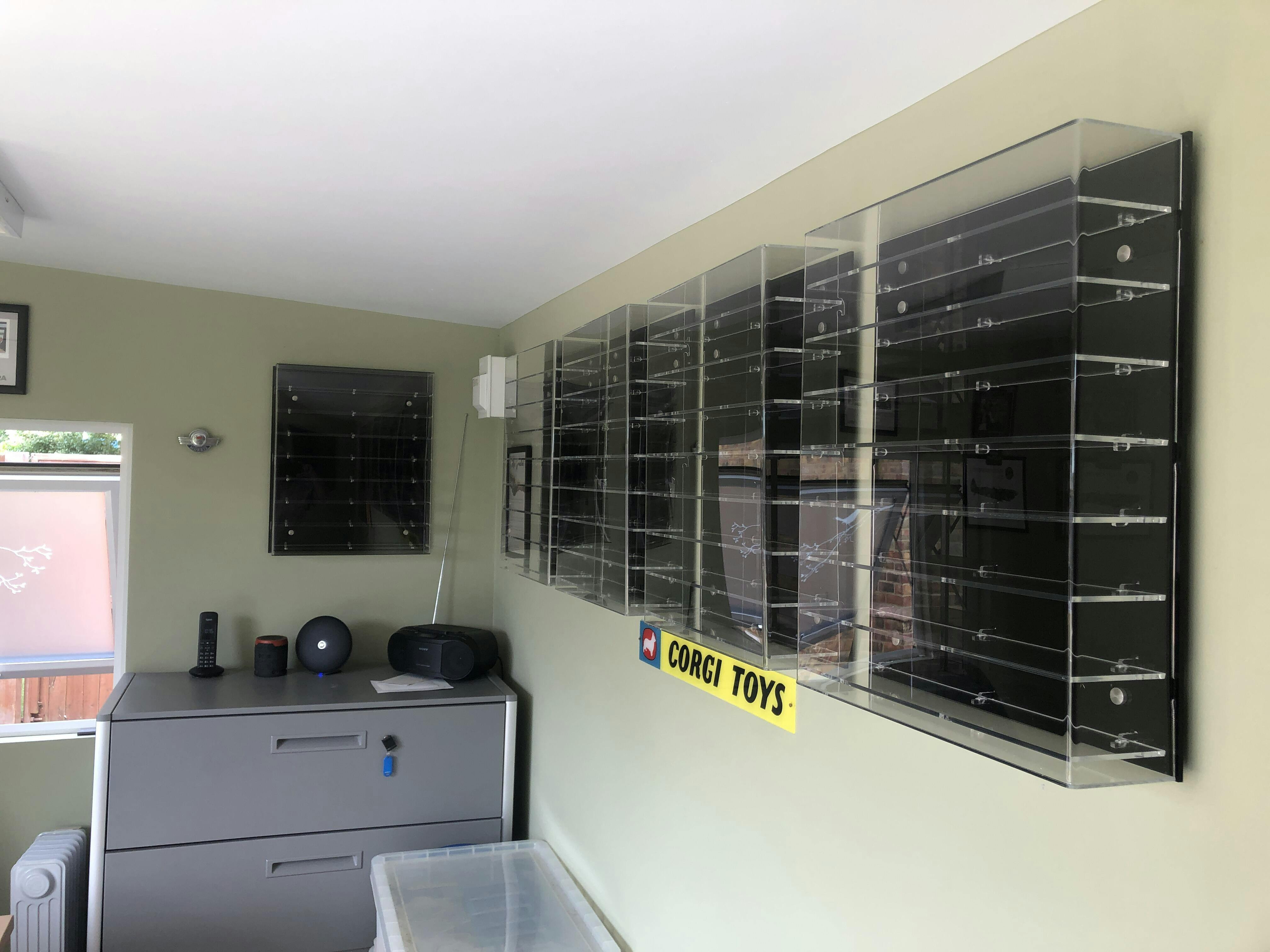 Acrylic Model Wall Display Case for 143 Model Cars with 8 Shelves