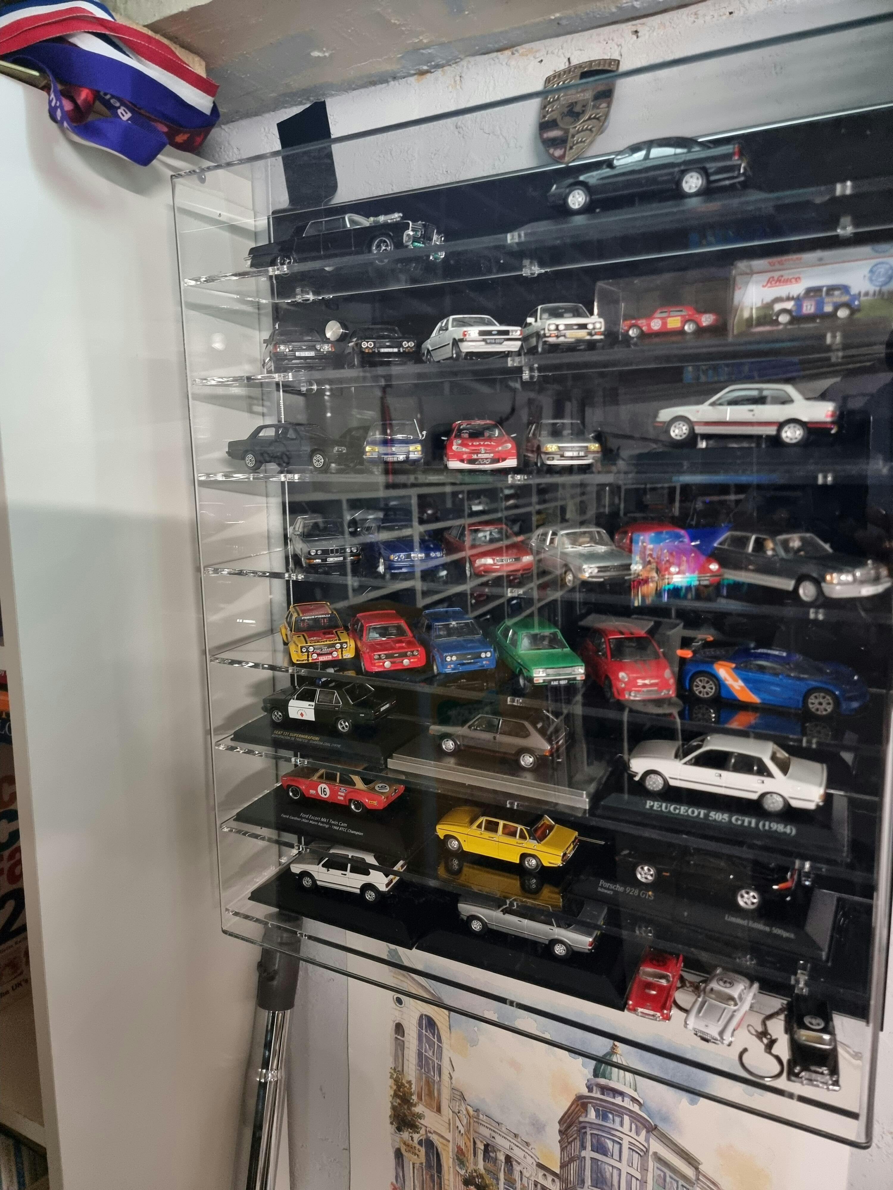 Acrylic Model Wall Display Case for 1:43 Model Cars with 8 Shelves ...