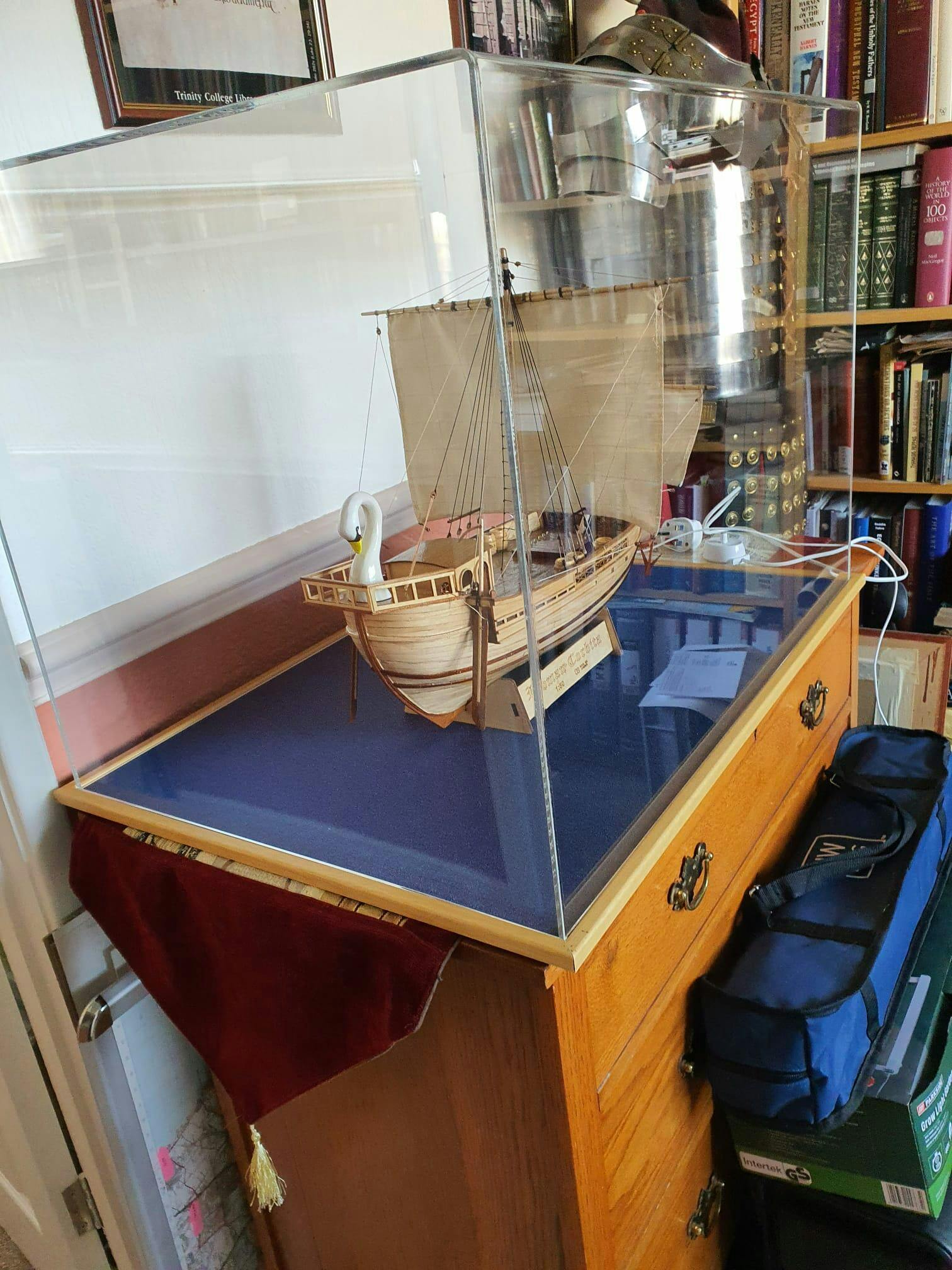 Model Ship Acrylic Display Case, Made to your Sizes Choice of Base
