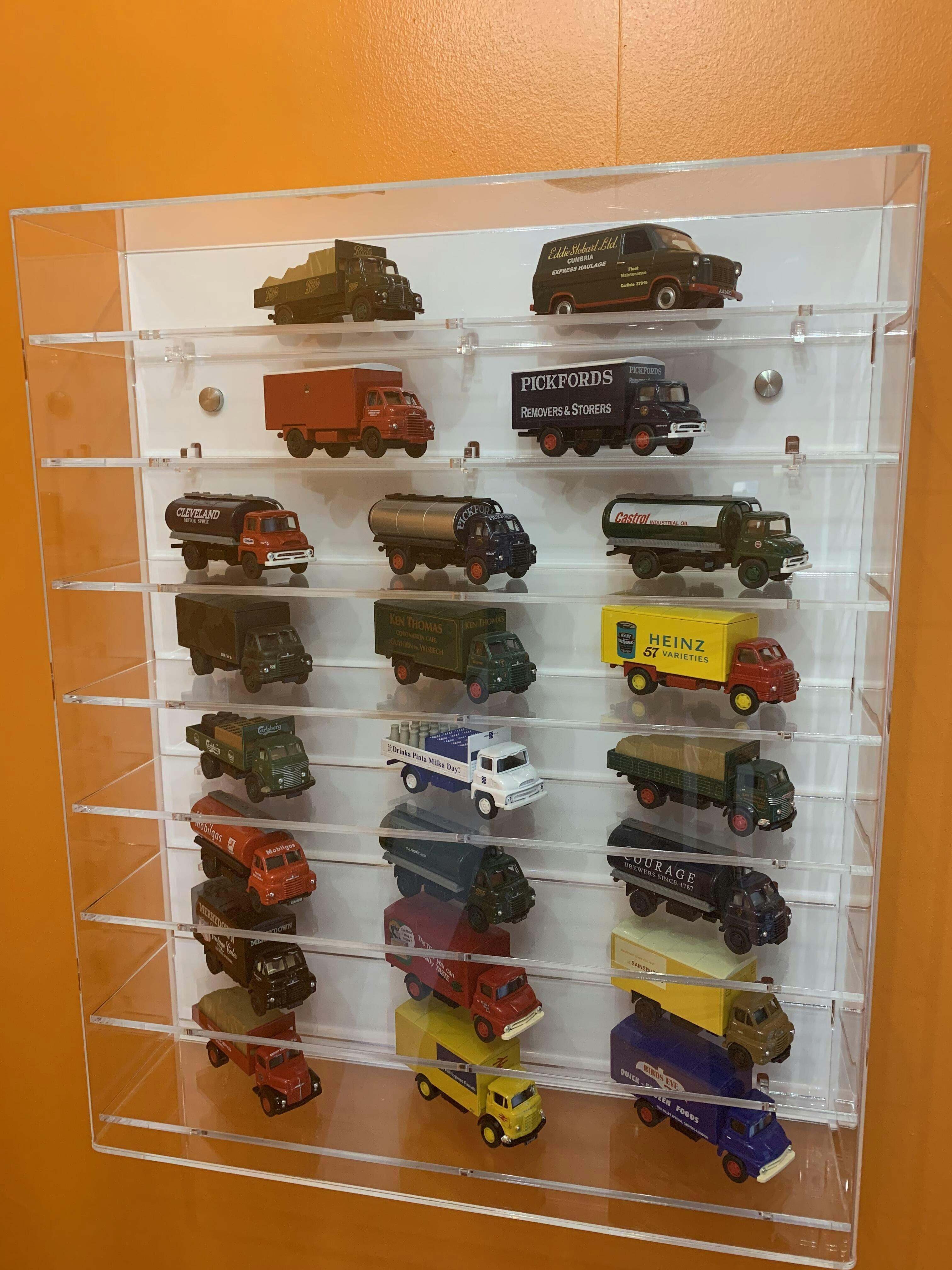 Acrylic Model Wall Display Case for 143 Model Cars with 8 Shelves