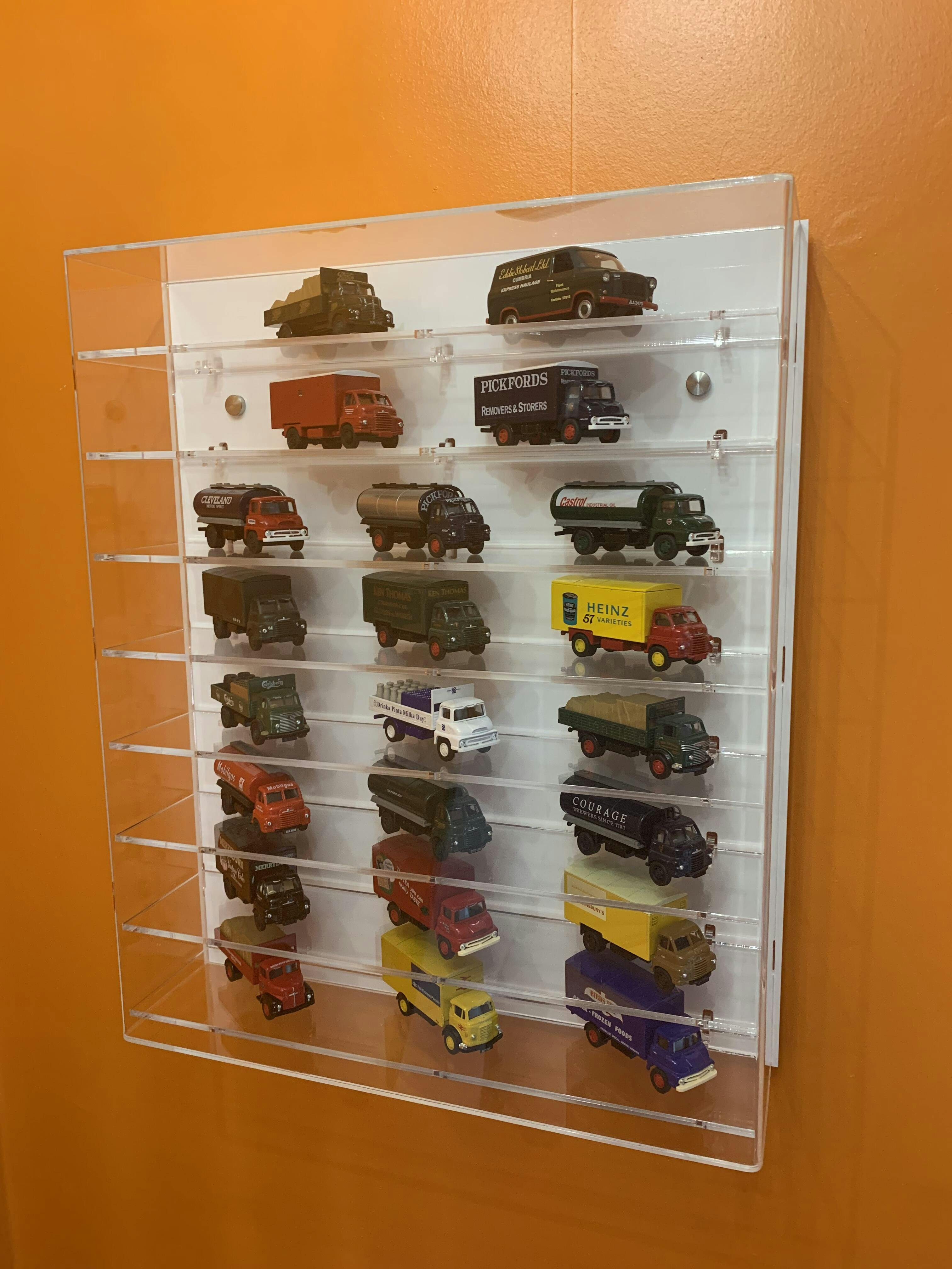 Acrylic Model Wall Display Case for 143 Model Cars with 8 Shelves