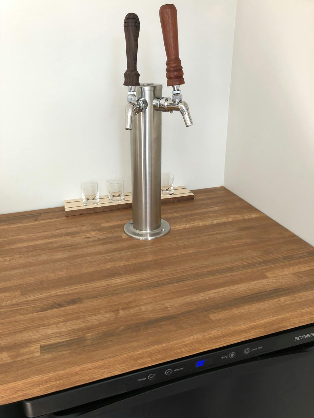 3" X 14" Tall | 2 Faucet Draft Beer Tower Column Tower | S/S # 4
