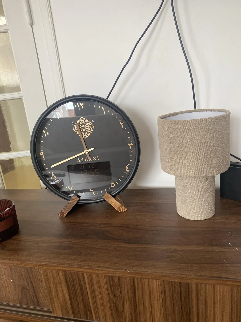 Support horloge en bois Adhani