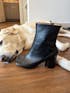 Black Split-Toe Tabi Ankle Boots