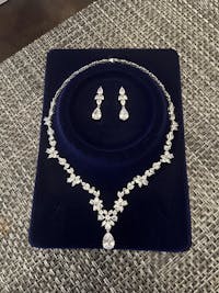 Amber - Cubic Zirconia Bridal Jewelry Set - Silver, Gold & Rose Gold