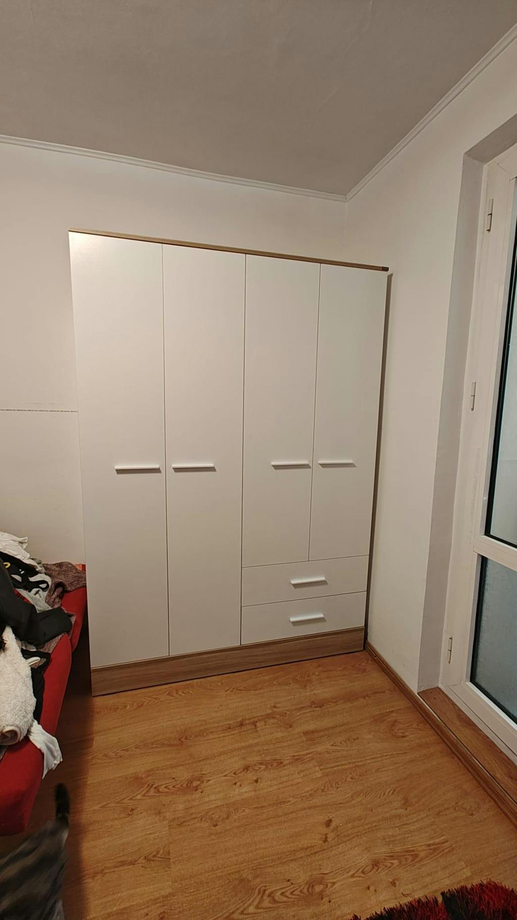 Dulap Haine Adore Base, 4 usi, 2 sertare, Alb, 137 x 198 x 52 cm