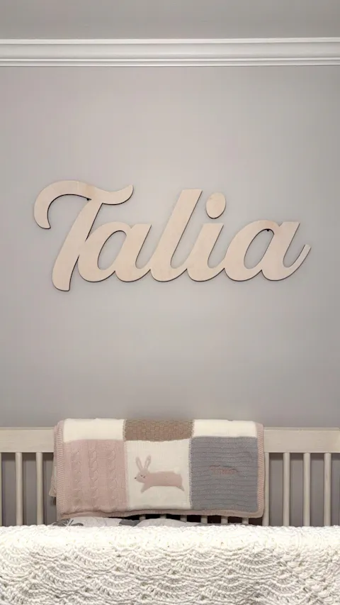 Custom Wooden Name Sign - All Script Fonts  (Instant Font Preview)