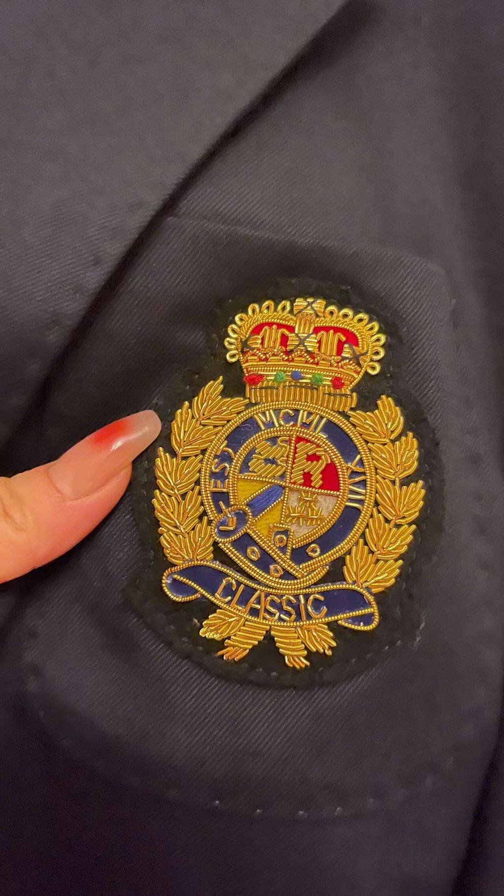 Aesido Navy Double Button Notch Lapel Men's Blazer