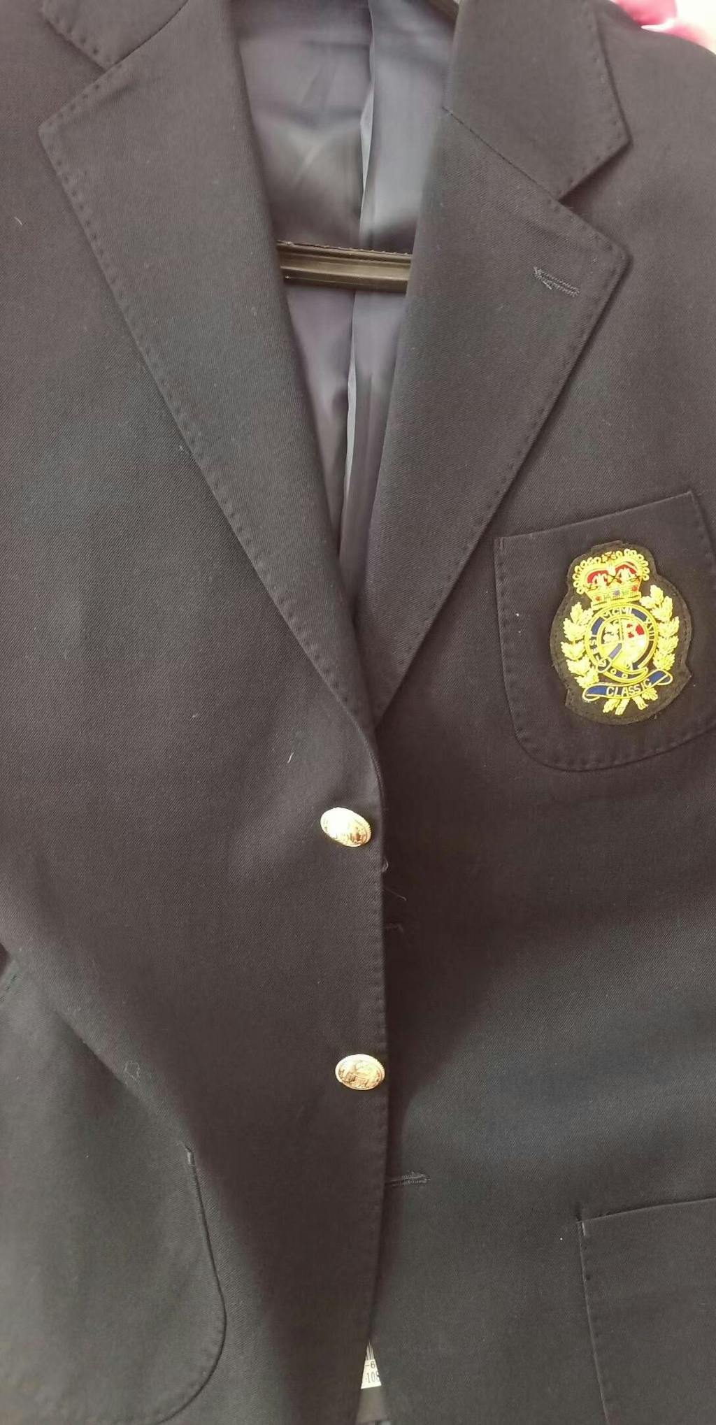 Aesido Navy Double Button Notch Lapel Men's Blazer