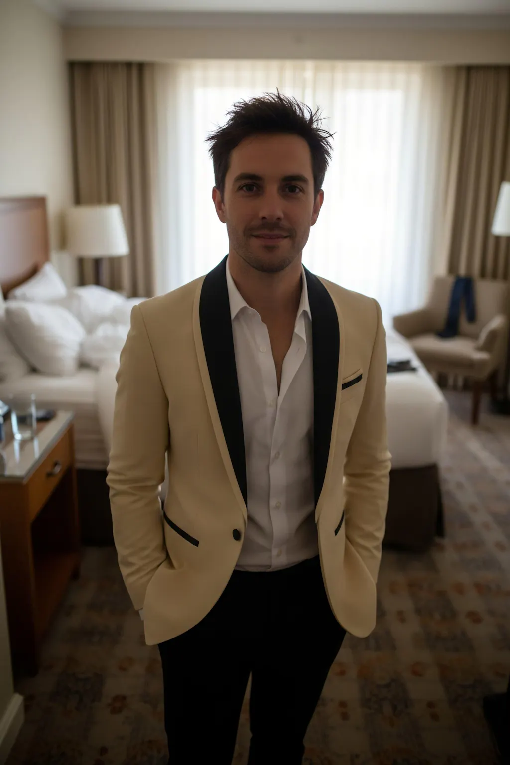 Aesido 3 Pieces Slim Fit Single Buttons Men's Suit（Blazer+Vest+Pants）