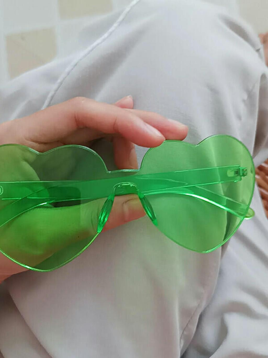 Transparent Rimless Heart Shaped Glasses • Aesthetic Shop