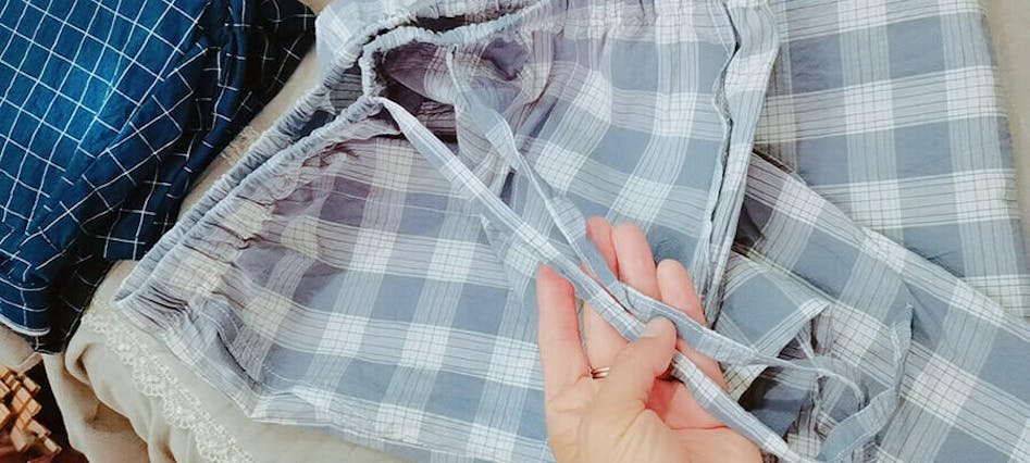 Plaid Grid Soft Girl Pajama Pants • Aesthetic Clothes Shop