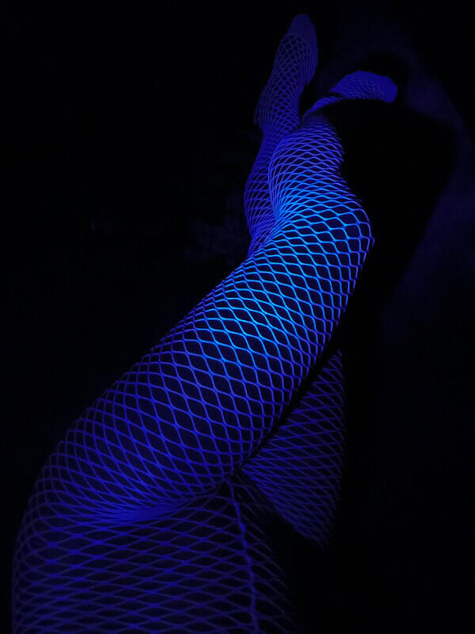 Glow In The Dark Fishnet Stockings UV Fishnet Tights Luminous Stockings  White Fishnets For Rave Festival - Imgcr8tive Photography