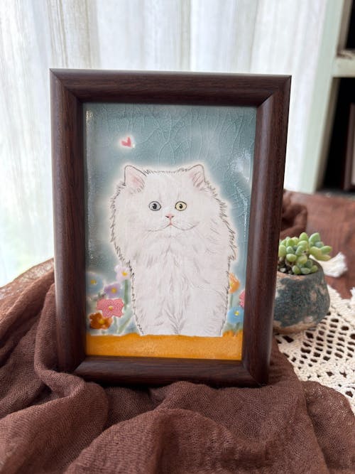 Aevumpet Custom Ceramic Pet Portrait – Personalized Handcrafted Pet Photo Painting Memorial Gift