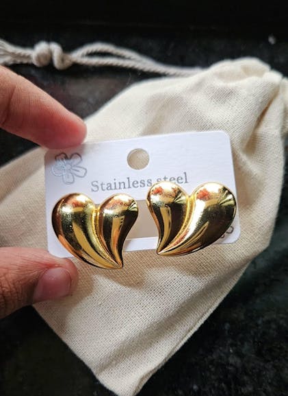 Dotted Pattern Round 18K Gold Plated Anti-Tarnish Stud