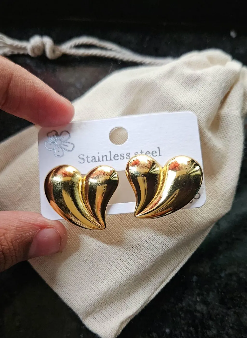 Amora Heart Stud Earrings