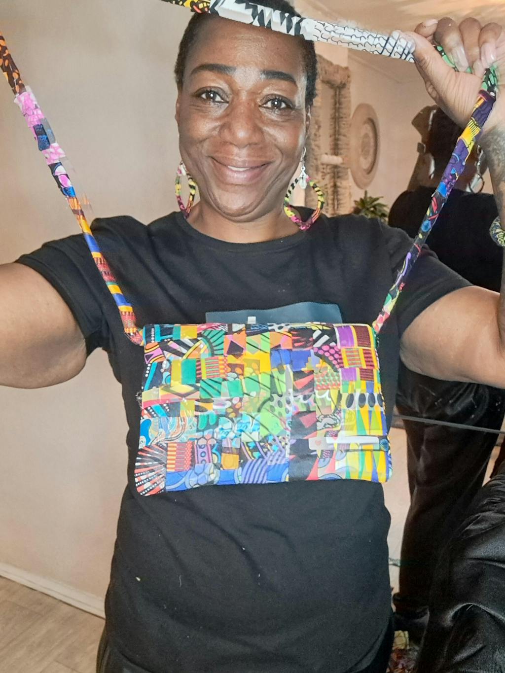 African Multicolor kente print fabric KENTE Ghana wax cloth AF4034