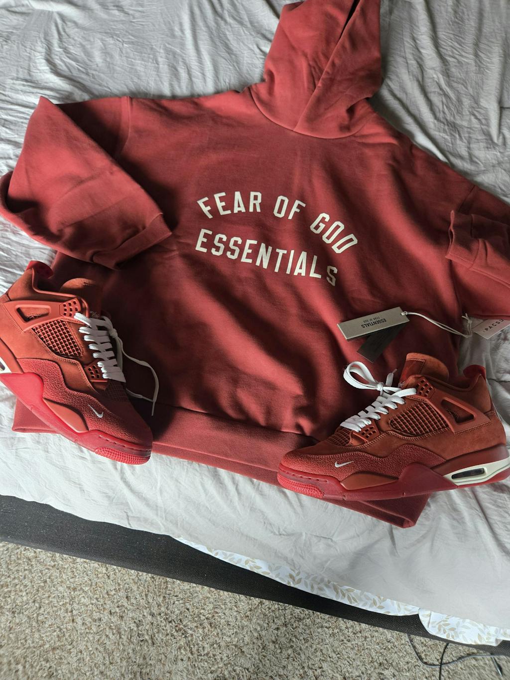 Fear of God Essentials Fleece Hoodie Crimson