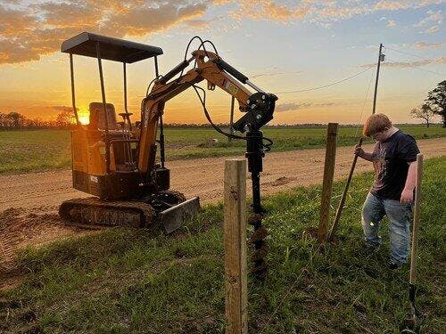 8" Hydraulic Auger Drill Attachment for Mini Excavator 45" Depth