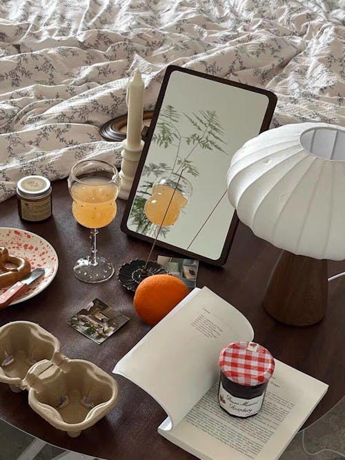 47 Inch Oval Drum Coffee Table Handcraft Ellipse Table Walnut