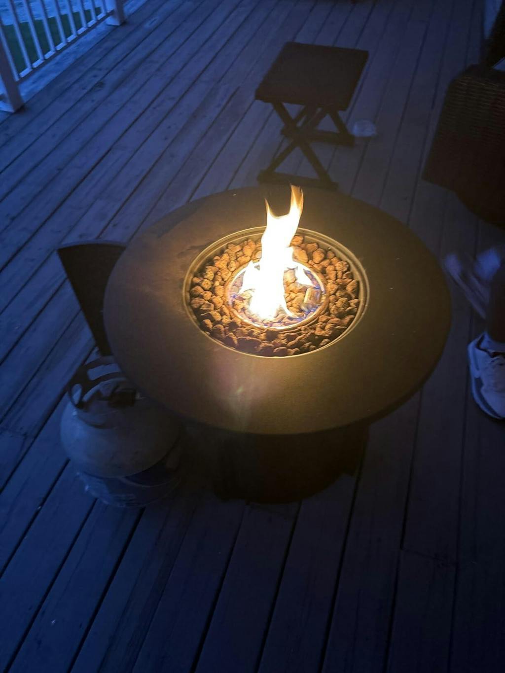 30' Propane Gas Fire Pit Table, 50000 BTU Round Steel Fire Pit for Outside Patio Garden