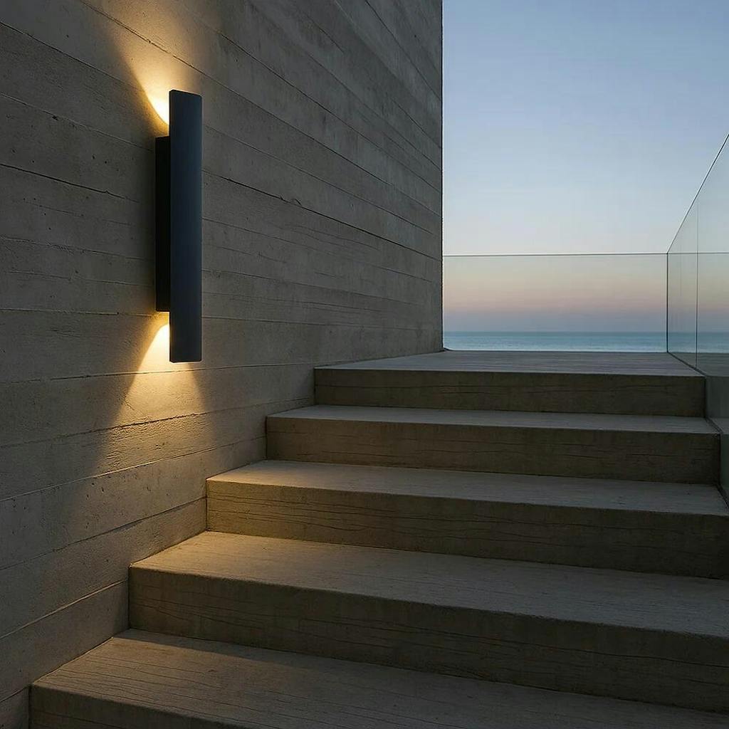 Black Linear Exterior Wall Sconces Modern Porch Patio Light Fixture Waterproof Outdoor Wall Lights