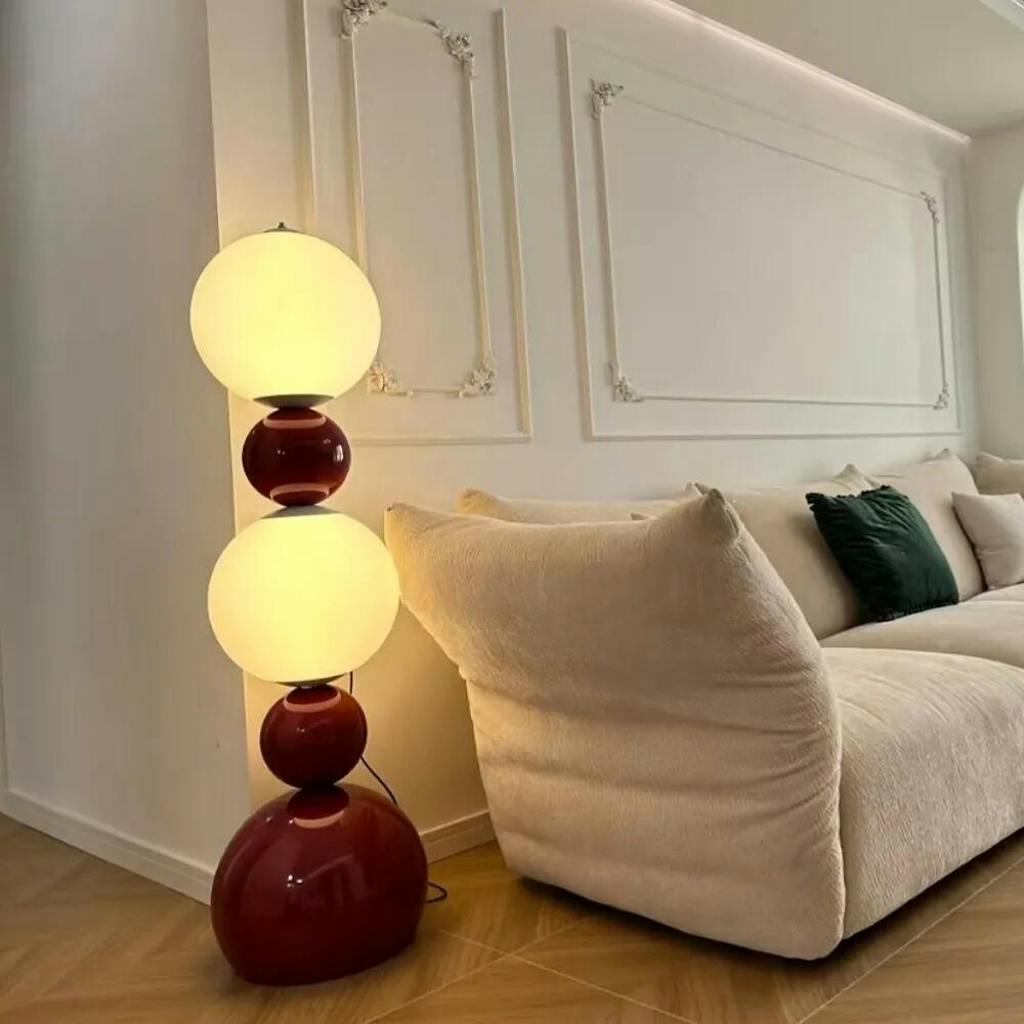 Modern LED Floor Lamp with Foot Switch 3-Color Ambient Lighting Energy-Saving Funky Fruit Design