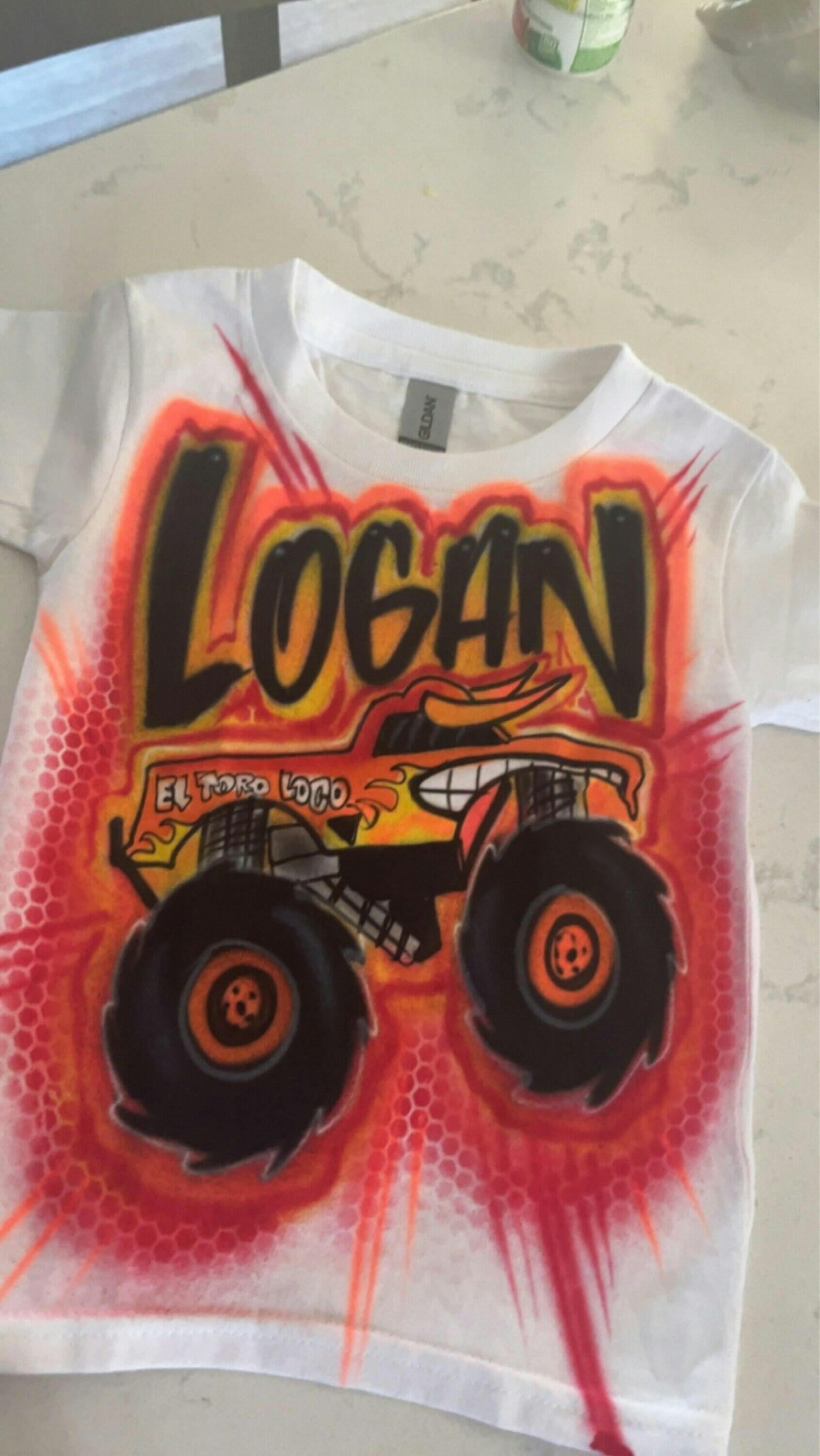 Airbrush El Toro Loco Monster Truck Shirt Design Airbrush Brothers