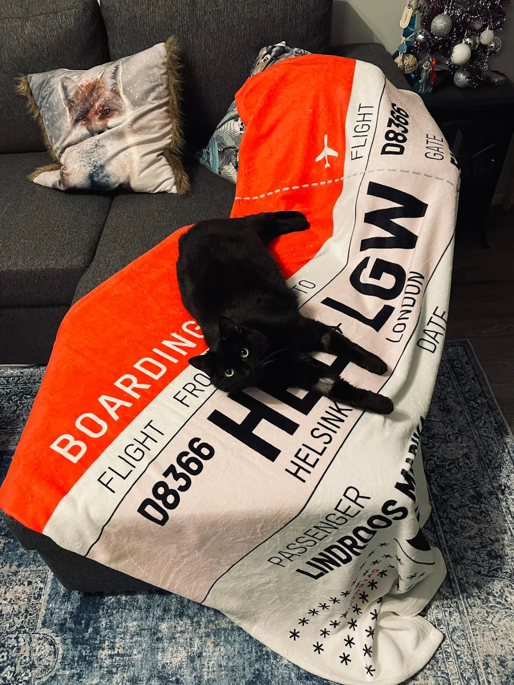 Throw Blanket Worldwide airport codes pattern.