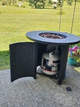 AJ Enjoy 30'' Round Wicker Propane/Natural Gas Fire Pit Table, 2 Colors