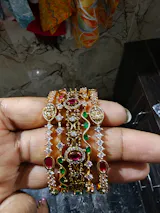 Multi Stone Matt Bangle - Set of 4