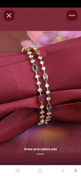 Elegant Multi Stone Bangle - Set of 4