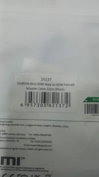 UGREEN Mini HDMI Male to HDMI Female Adapter Cable 20137