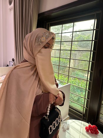 ZAREEN | FESTIVE PARTY WEAR LUXURY HANDWORK GOLDEN HIJAB