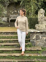 Brightmere Ladies Roll Neck Jumper In Biscuit