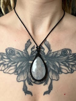 Moonstone Macrame Necklace | Pendant size approx 6.2 cm - SOLD