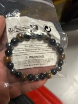 1 Natural Black Obsidian Hematite Tiger Eye Bead Bracelet