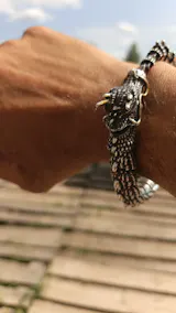 Traditional Tibetan Buddhism Dragon Bracelet – Domineering Dragon Scales Bangle Amulet for Men & Women