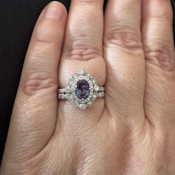 3 CT Oval Cut Pave Style CVD F/VS2 Diamond Engagement Ring
