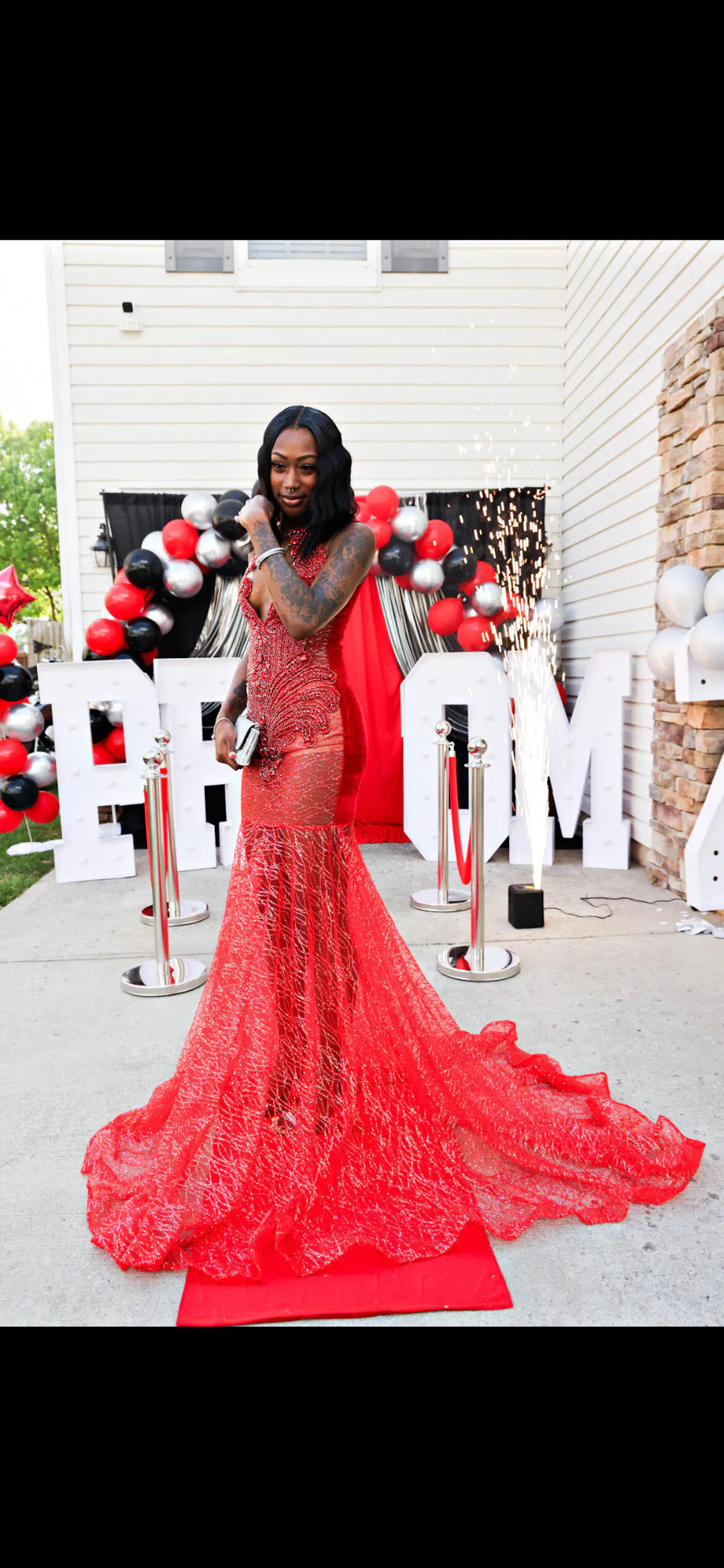 strapless open back dress Red Slinky Midi Dress - Elegance Meets Edge main image 1