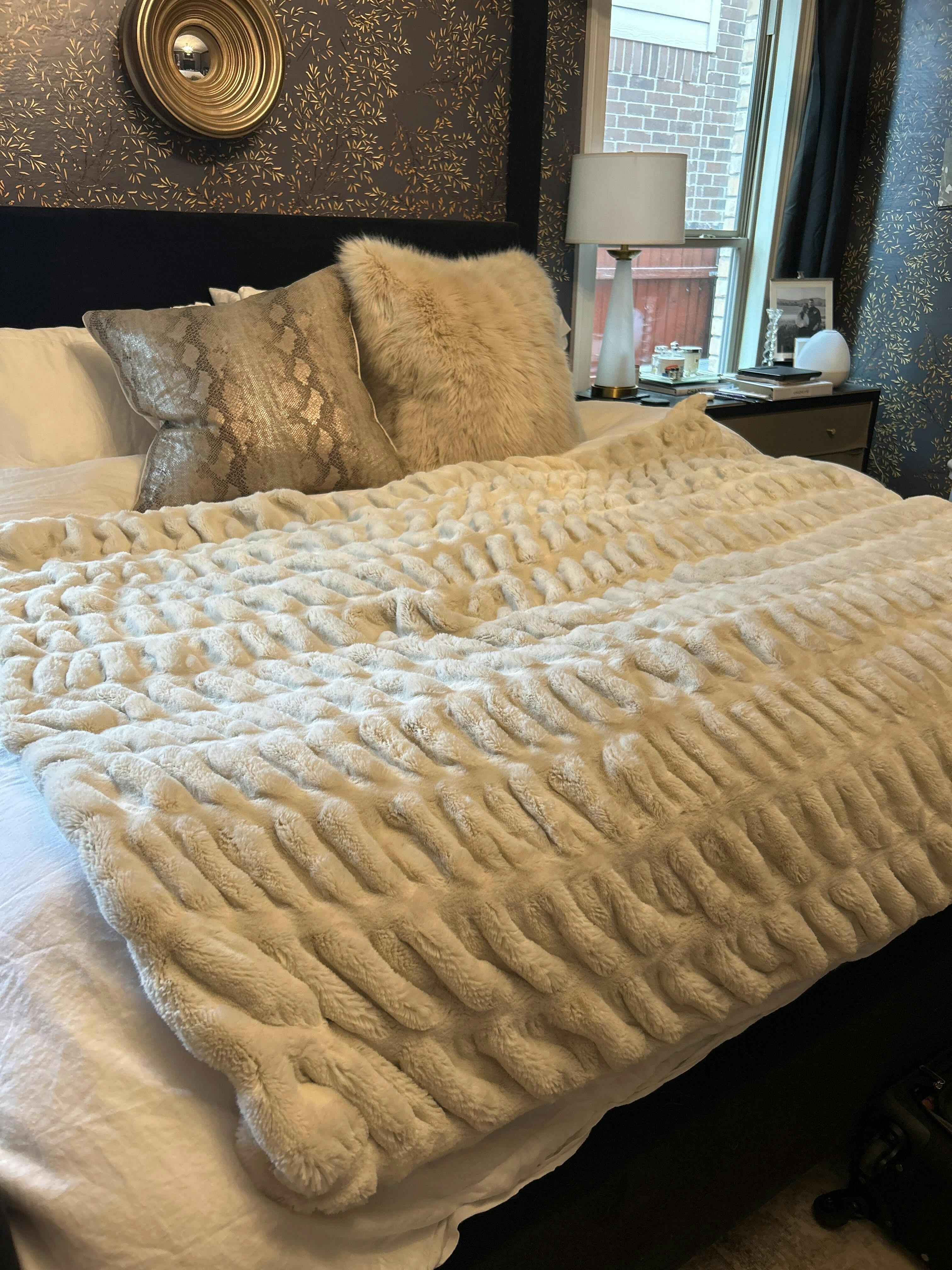 GC GAVENO CAVAILIA Mink Fur Throws For Beds, Throw Blanket, Soft