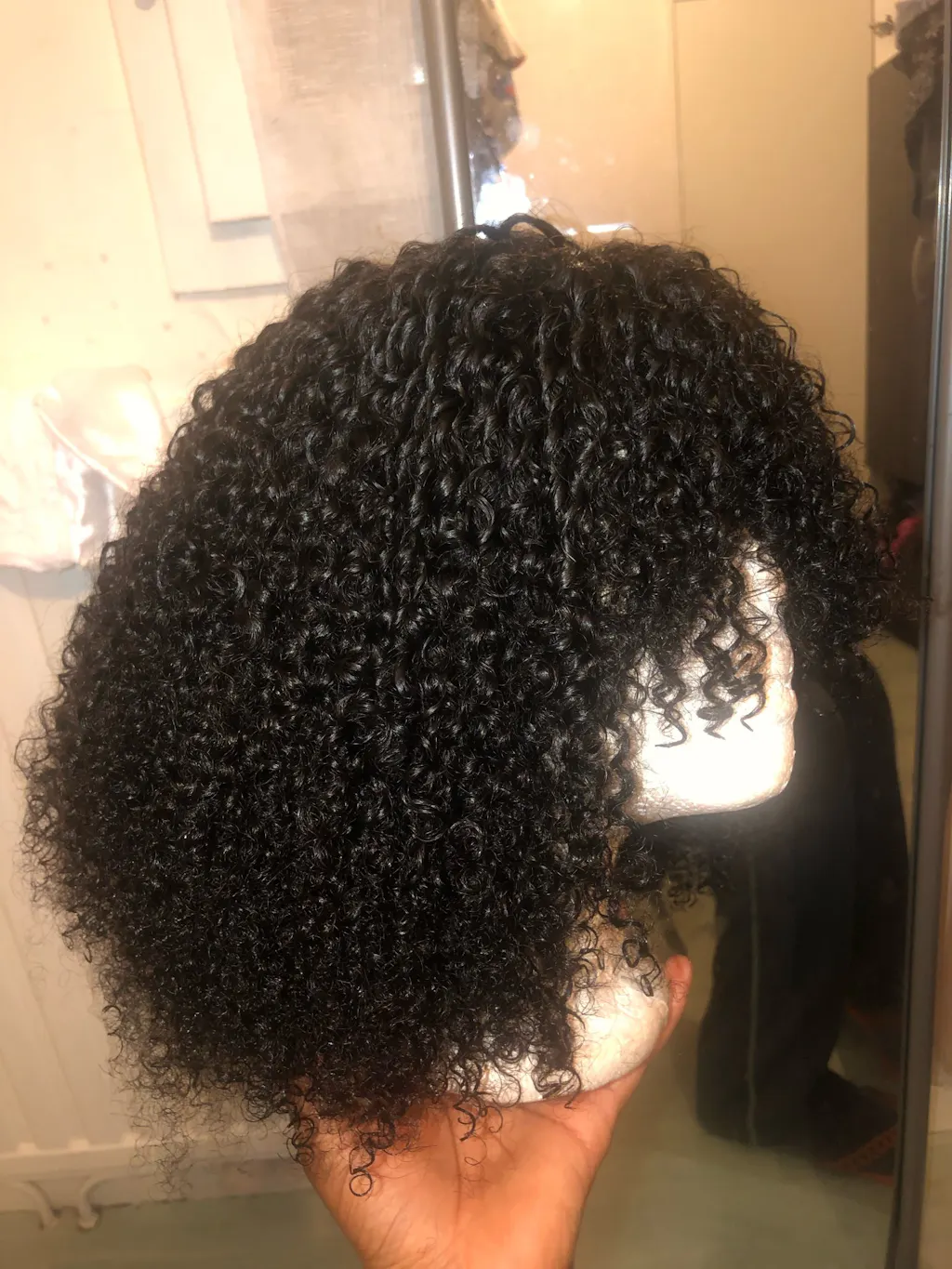 Ali Grace Kinky Curly Wig Brazilian Human Hair Wigs With Bangs Pre Plu