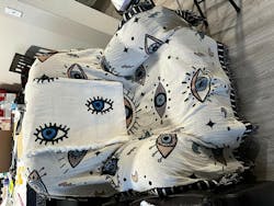 Evil Eye Colorful Woven Throw Blanket