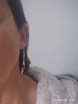 Pampilles feuilles dorées 18K plaqué or