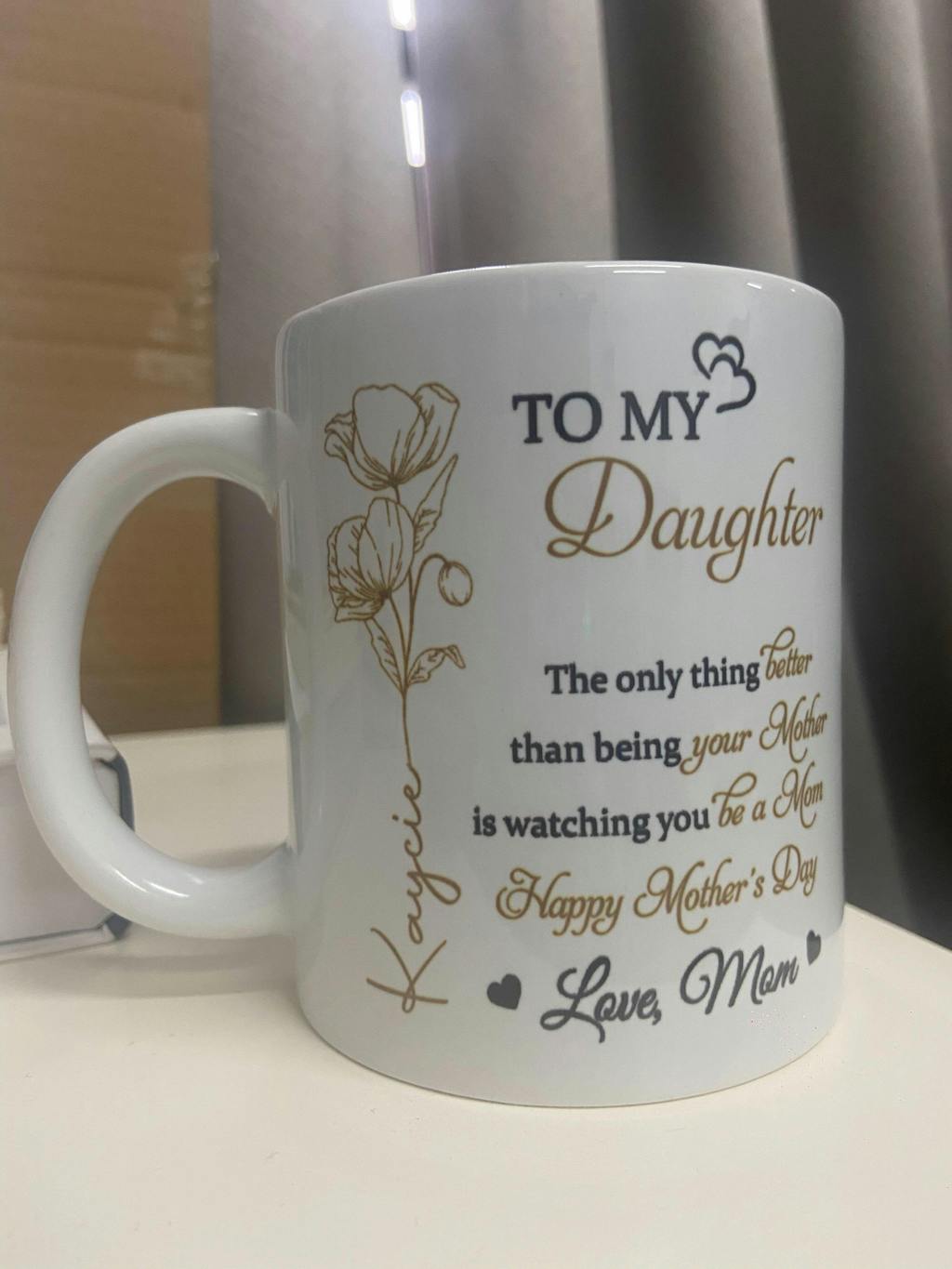 To My Daughter, The Only Thing Better Than Being Your Mother, Flowers and Hearts - Personalized Custom Coffee Mug - DAU156_MG