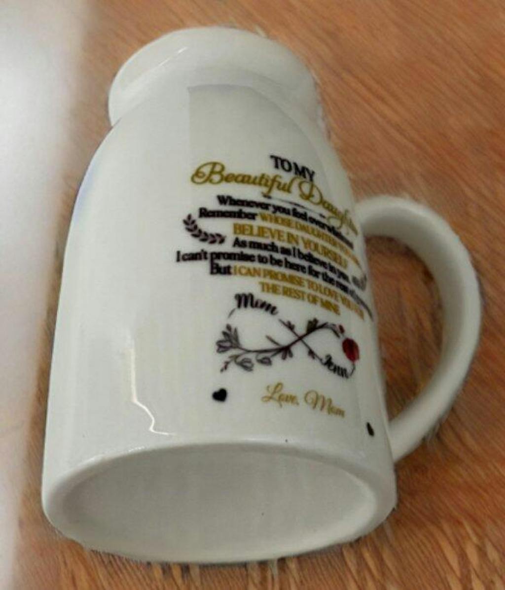 To My Beautiful Daughter, Whenever You Feel Overwhelmed, Flowers and Branches - Personalized Ceramic Flower Vase - DAU149_CEV